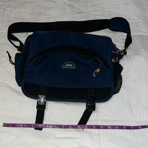 Vintage Totto messenger bag navy and yellow EUC!